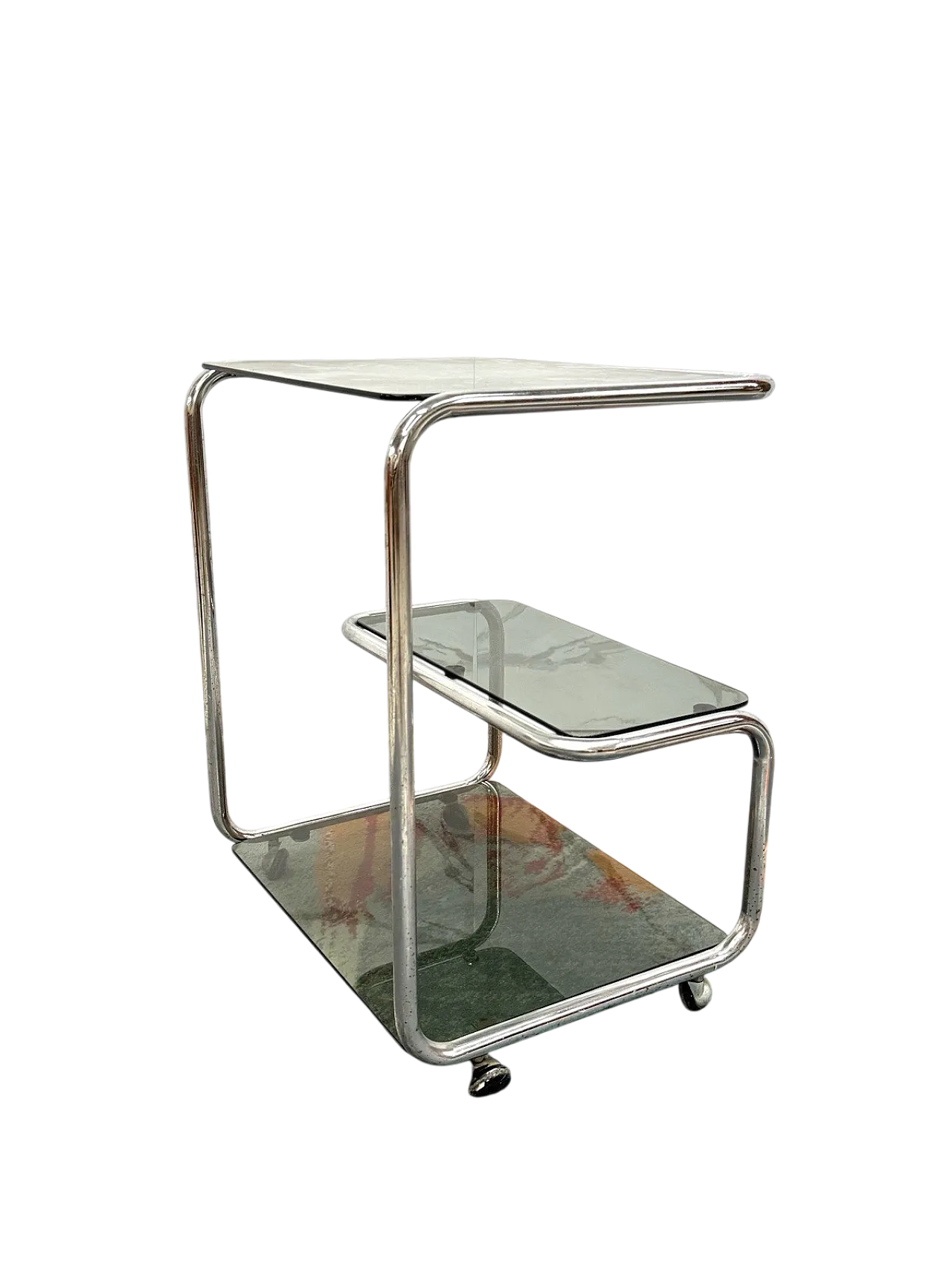 Three-shelf steel food cart, 1970s 8