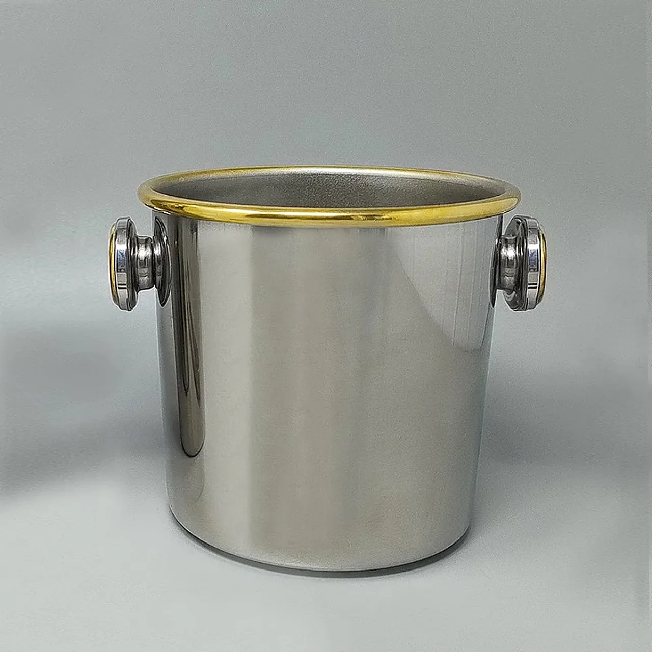 Gold and steel cocktail shaker with bucket, 1970s 7