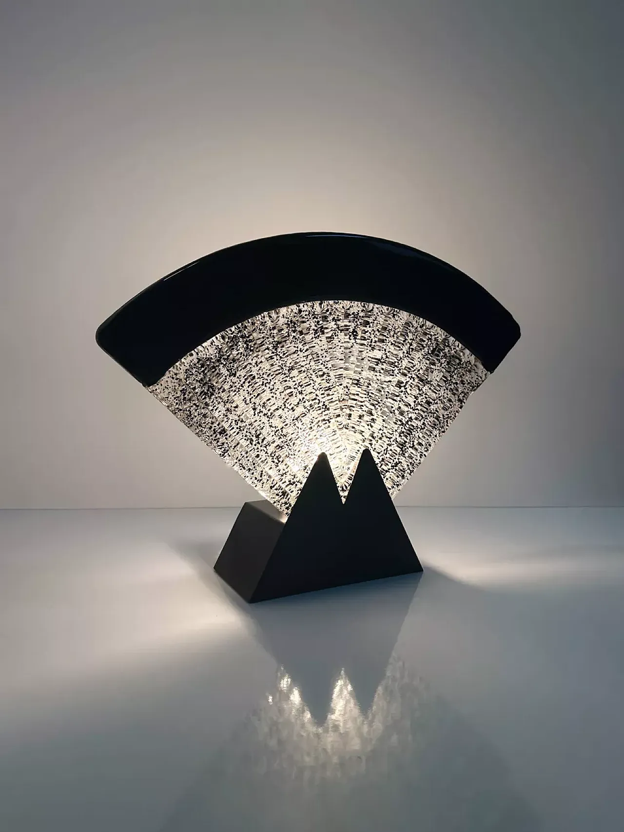 Large Murano glass fan lamp Art Deco style, 1980s 1