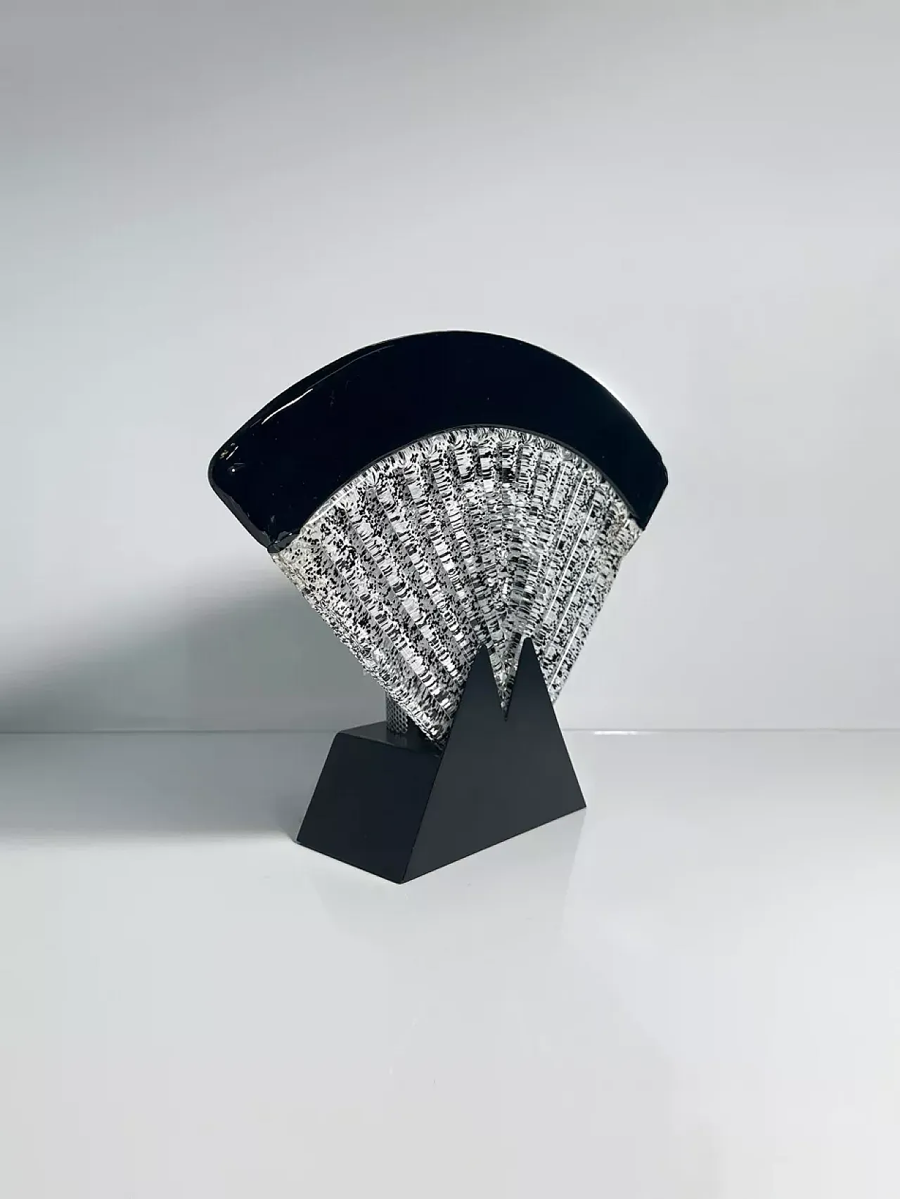 Large Murano glass fan lamp Art Deco style, 1980s 3