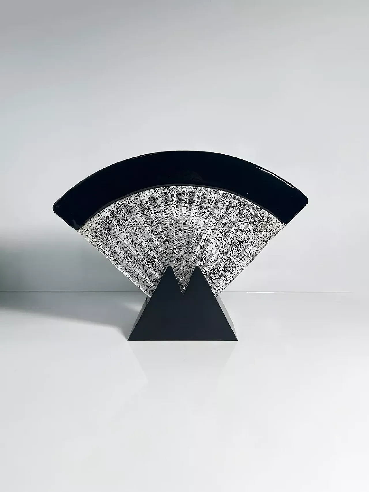 Large Murano glass fan lamp Art Deco style, 1980s 4