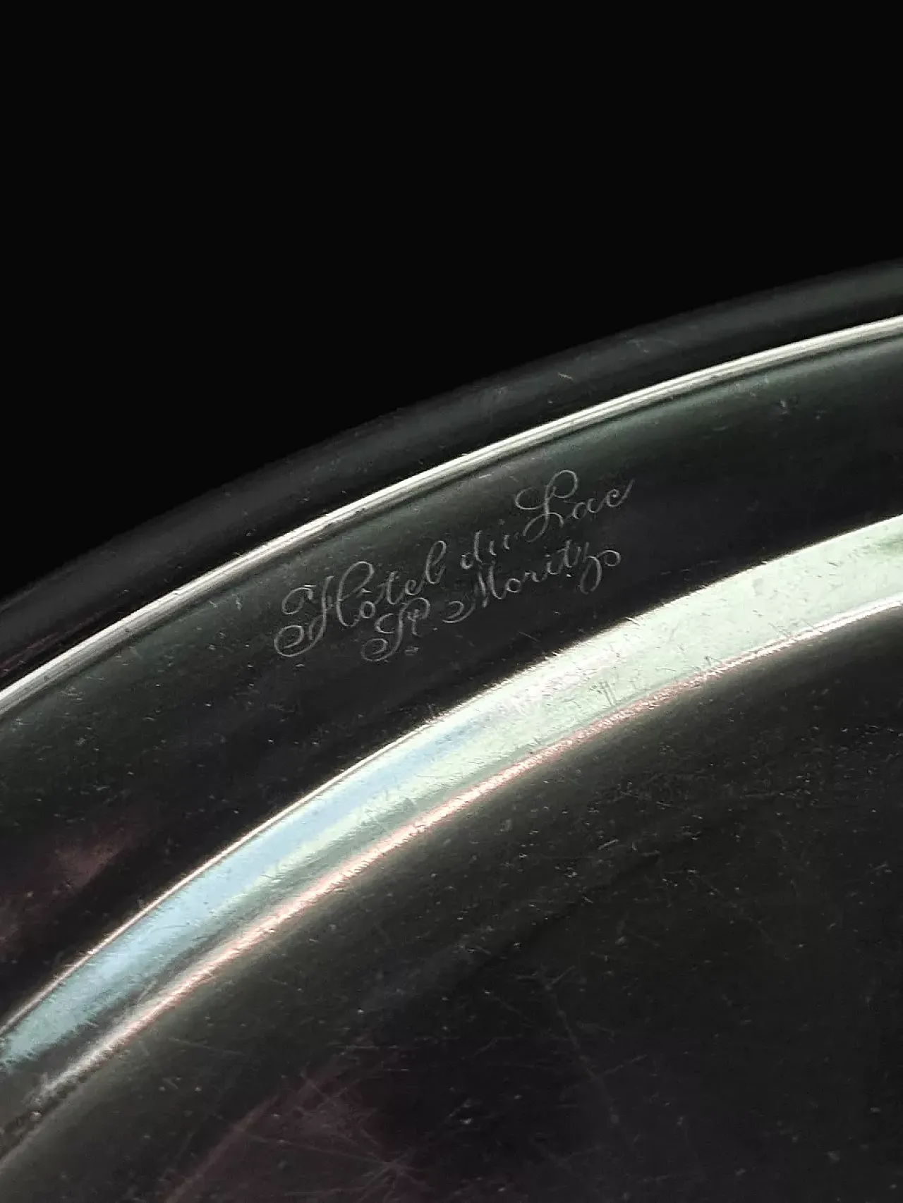 Silver-plated Christofle tray Grand Hotel du Lac St. Moritz, 1930s 4