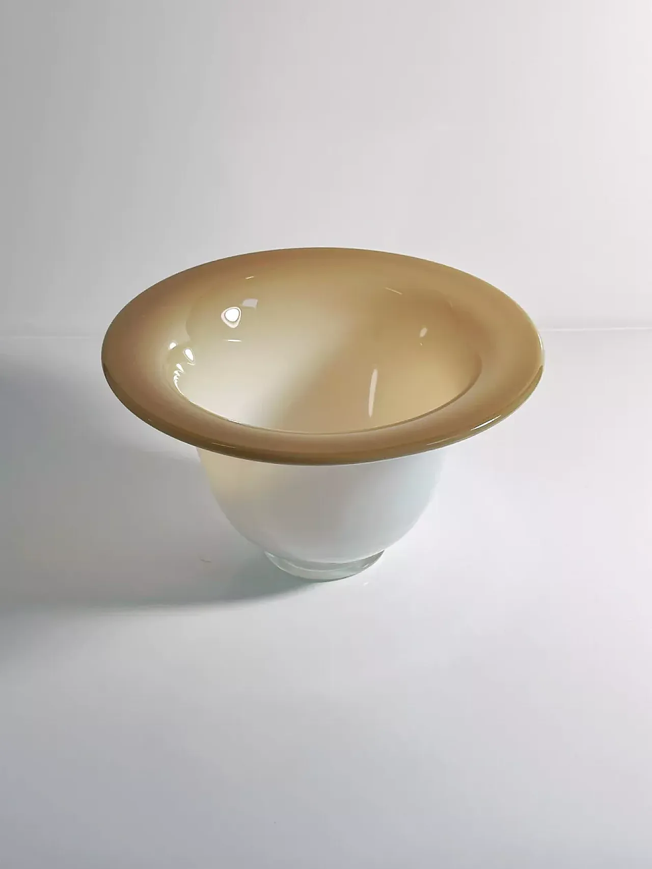 Mid Century Murano Fruit Bowl Opalina Milk Glass 5