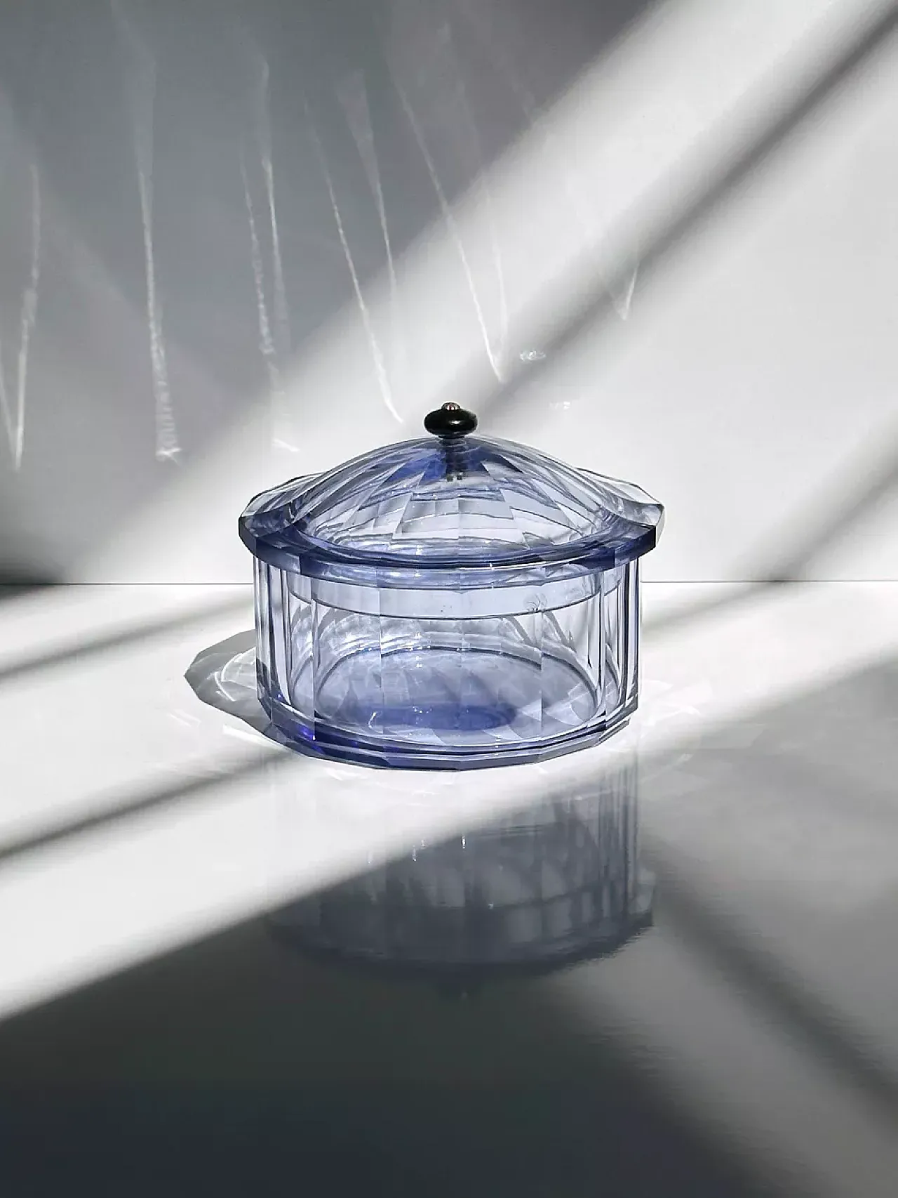 Italian Art Deco Crystal Glass Bonbonniere, 1930s 4