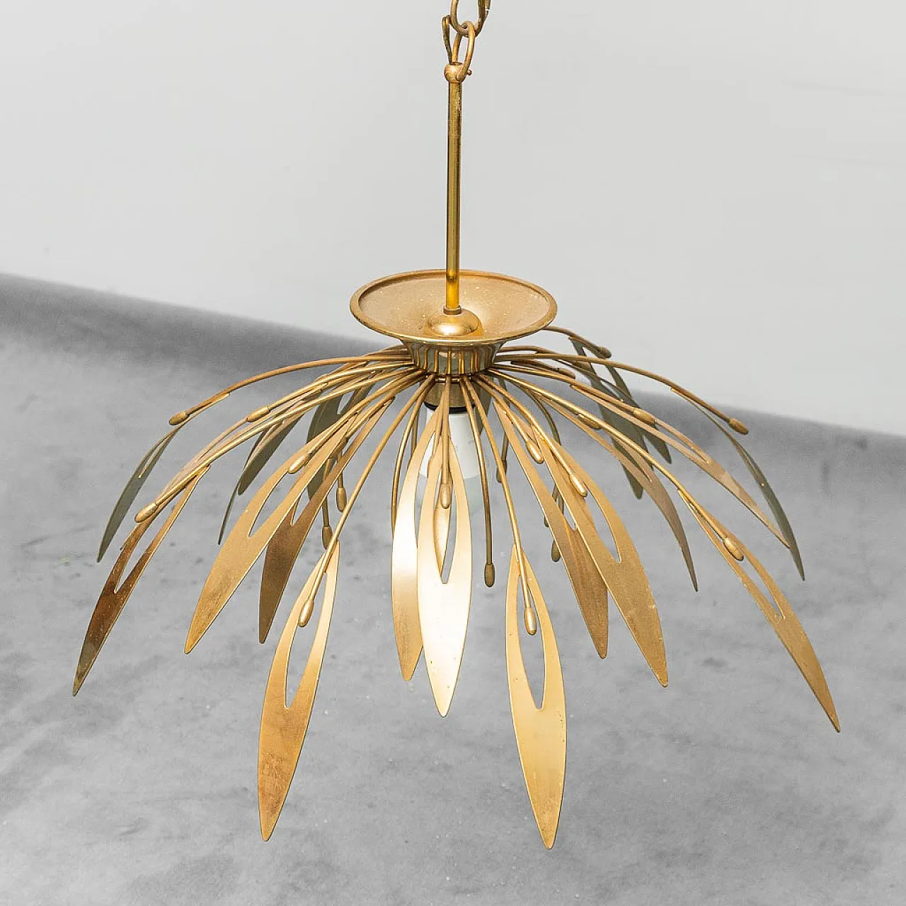70s brass chandelier 1