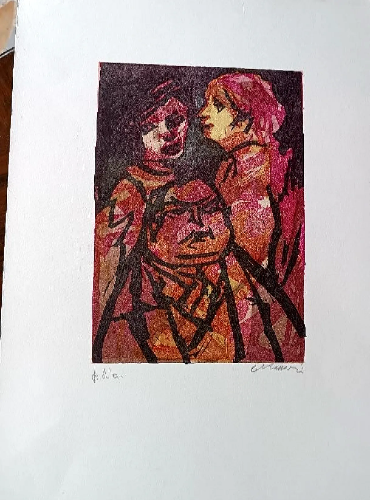 Litografia Prova d'autore di Mino Maccari, anni '80 2