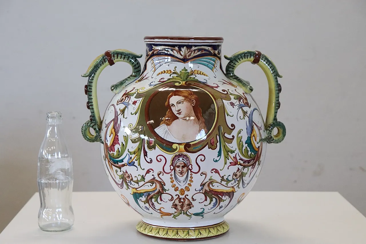 Vaso in ceramica decoro classico, Faenza anni '50 2