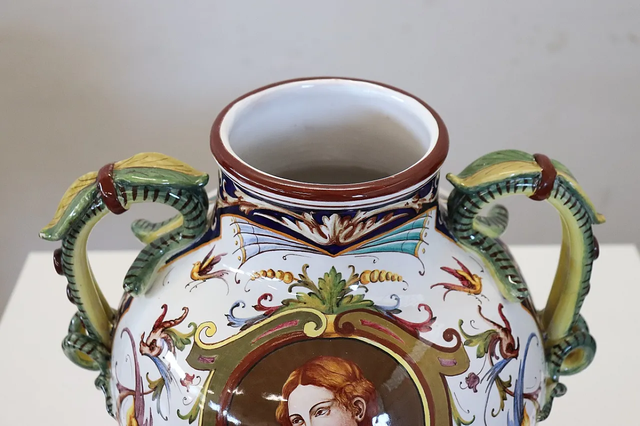 Vaso in ceramica decoro classico, Faenza anni '50 3
