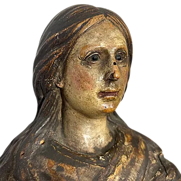 Scultura Lignea Vergine  policroma, '600