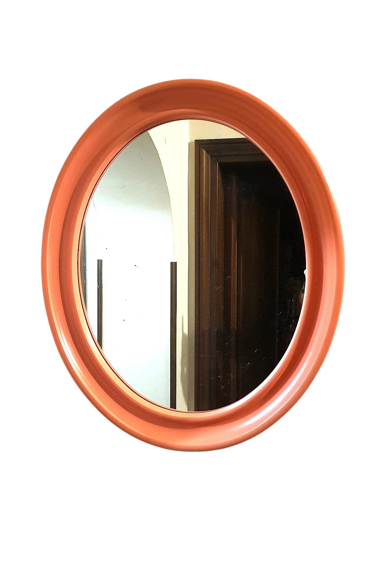 Specchio ovale America di Carrara & Matta in bachelite arancione 7