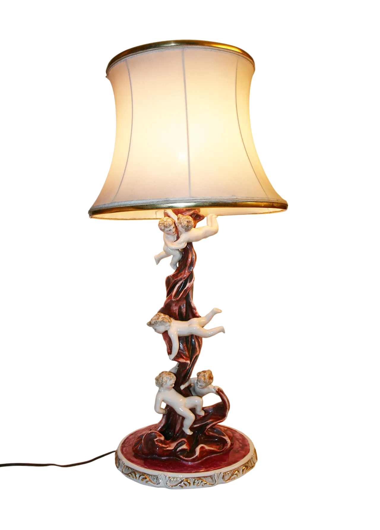 Lampada a Ceramica Con putti - Lampada da Tavolo Di Bertotti, Milano 18