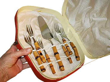 Set Posate da dolci manico in bambù -servizio da tavola