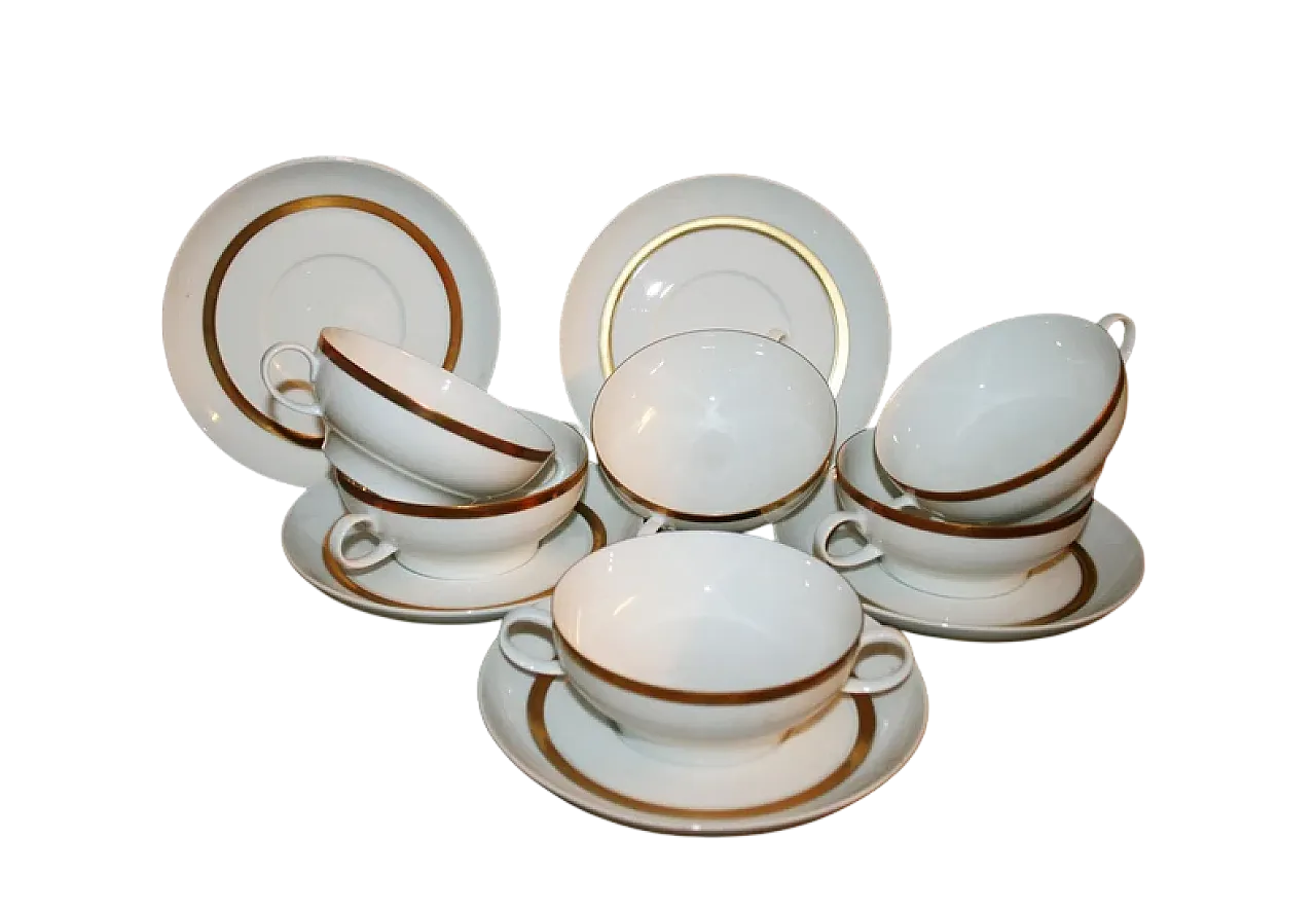 Tazze da Zuppa Porcellana Bianca Thomas Rosenthal Bouillon 8
