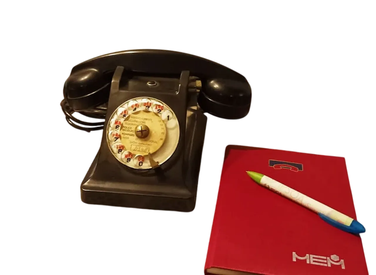 Telefono francese in Bachelite Nera, anni '60 7