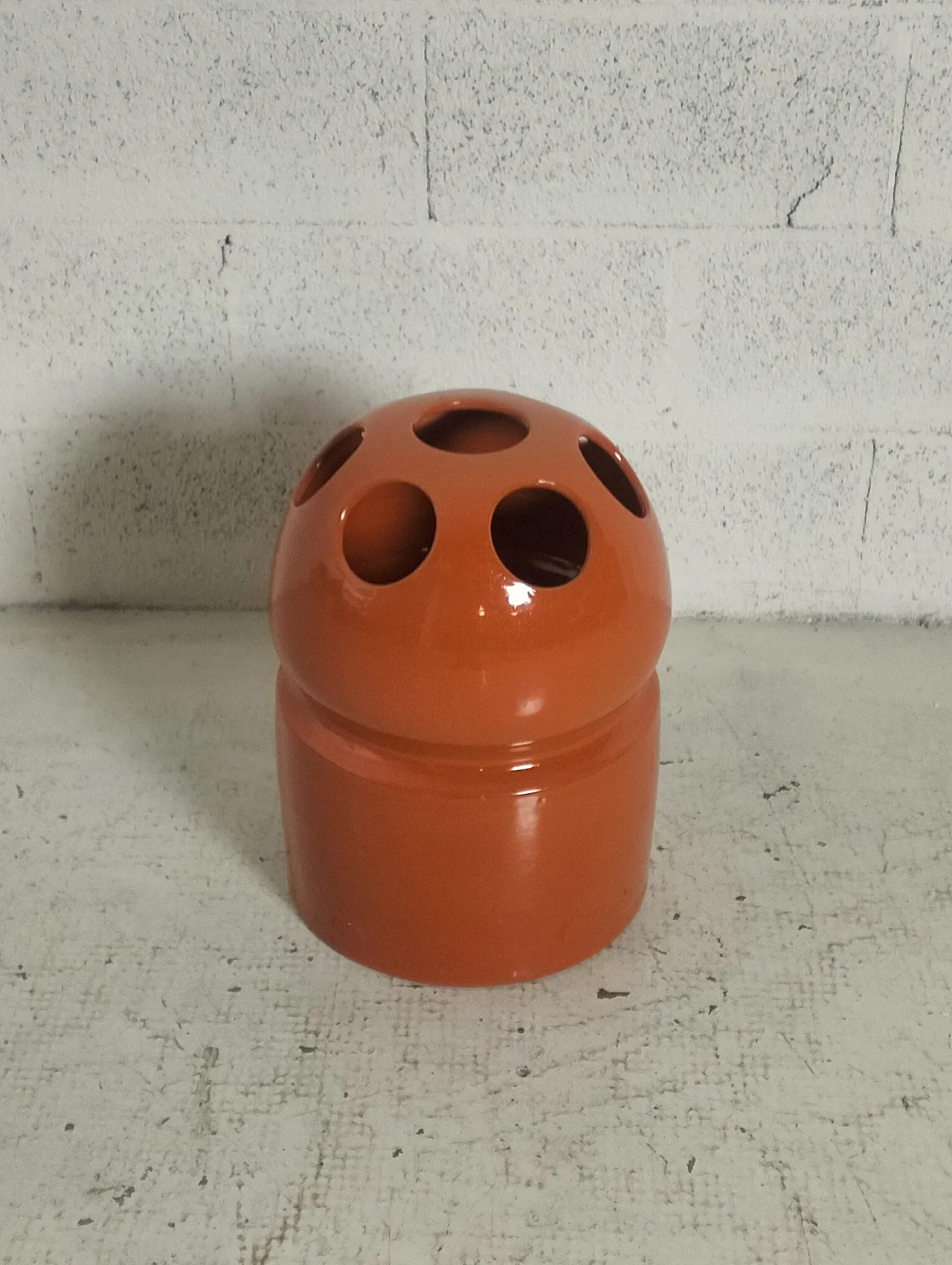 Ceramic Umbrella Stand orange, 1970s 4