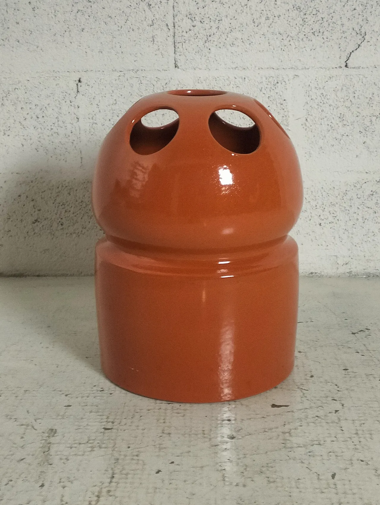 Ceramic Umbrella Stand orange, 1970s 6