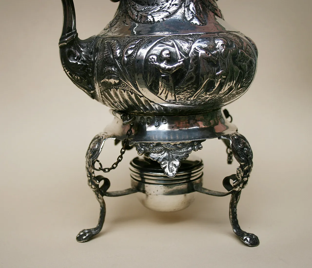 Antique Samovar d'argento, Balaam e Angelo, Hanau 7