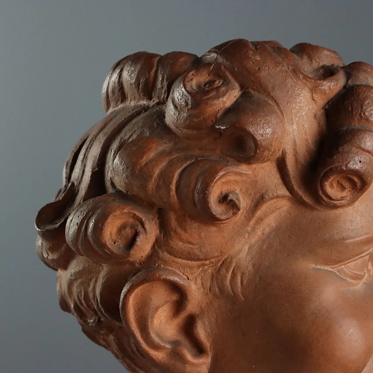 Bust of boy in yerracotta by A. Menchi Art, 20th century 5