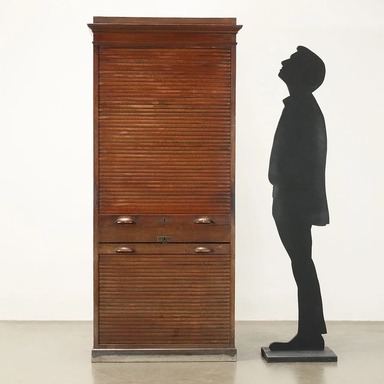 Armadio a rullo cassetti in faggio, primo '900 2