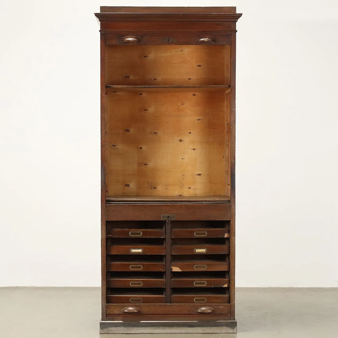 Armadio a rullo cassetti in faggio, primo '900 3