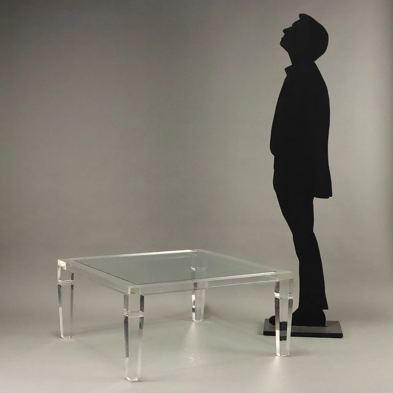Transparent coffee table in plexiglas and glass, 1990s 3