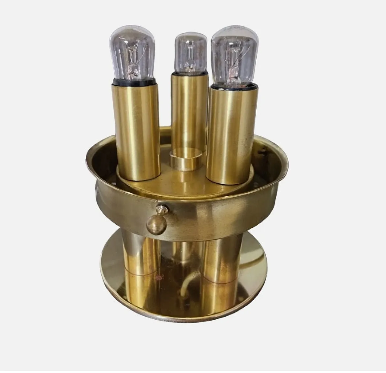 Table lamp in brass and Murano glass 1970s 2