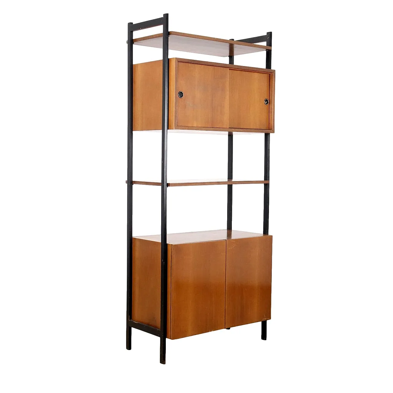 Libreria impiallacciata in teak, anni '60 1