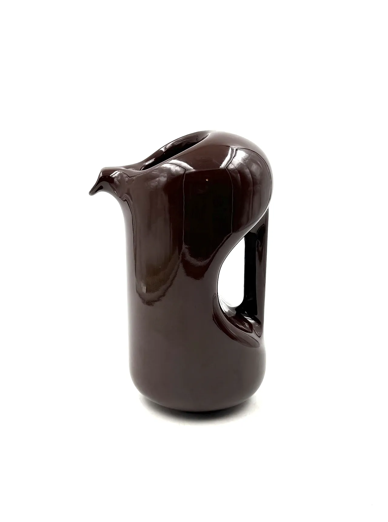 Vase/Brocca in Ceramic Space Age Brown, the Picchio Italy 1970s 1