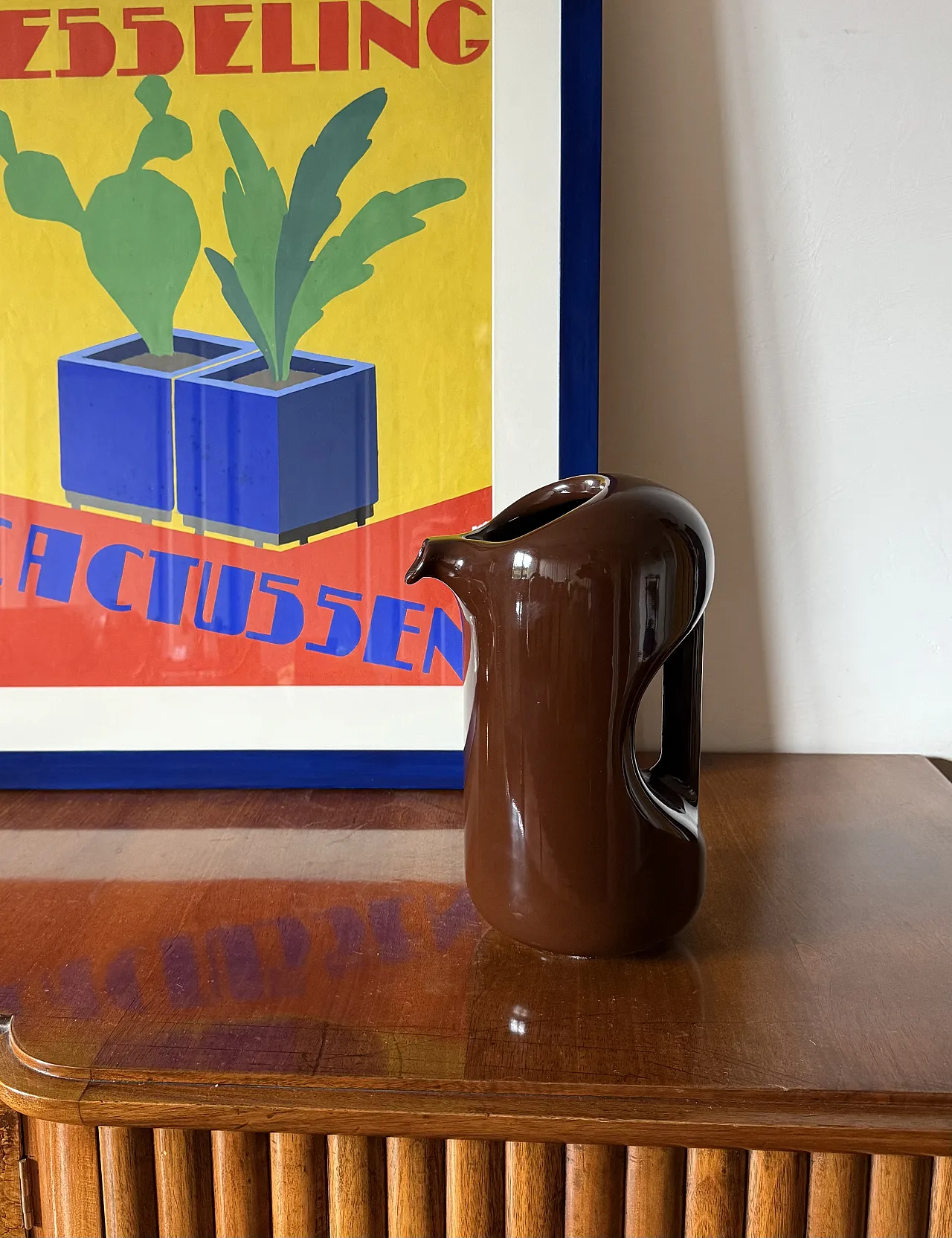 Vase/Brocca in Ceramic Space Age Brown, the Picchio Italy 1970s 4