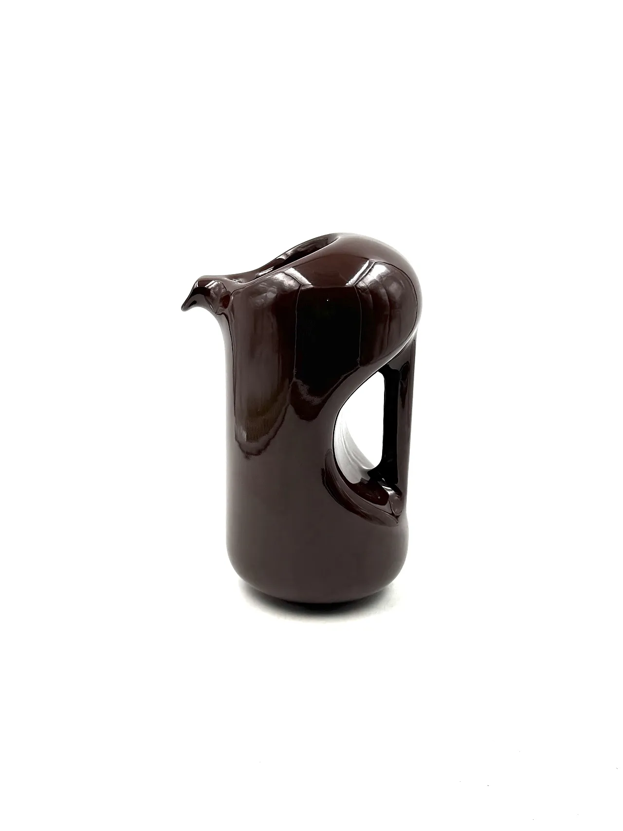 Vase/Brocca in Ceramic Space Age Brown, the Picchio Italy 1970s 6