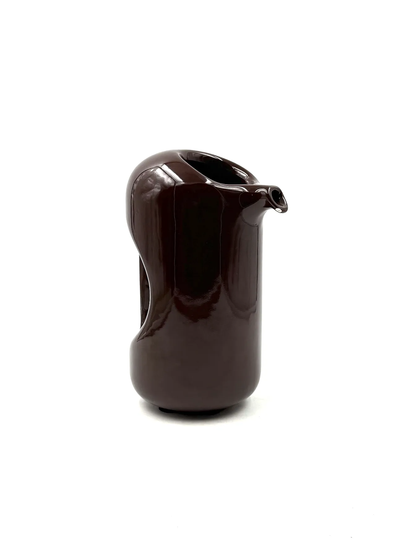 Vase/Brocca in Ceramic Space Age Brown, the Picchio Italy 1970s 10