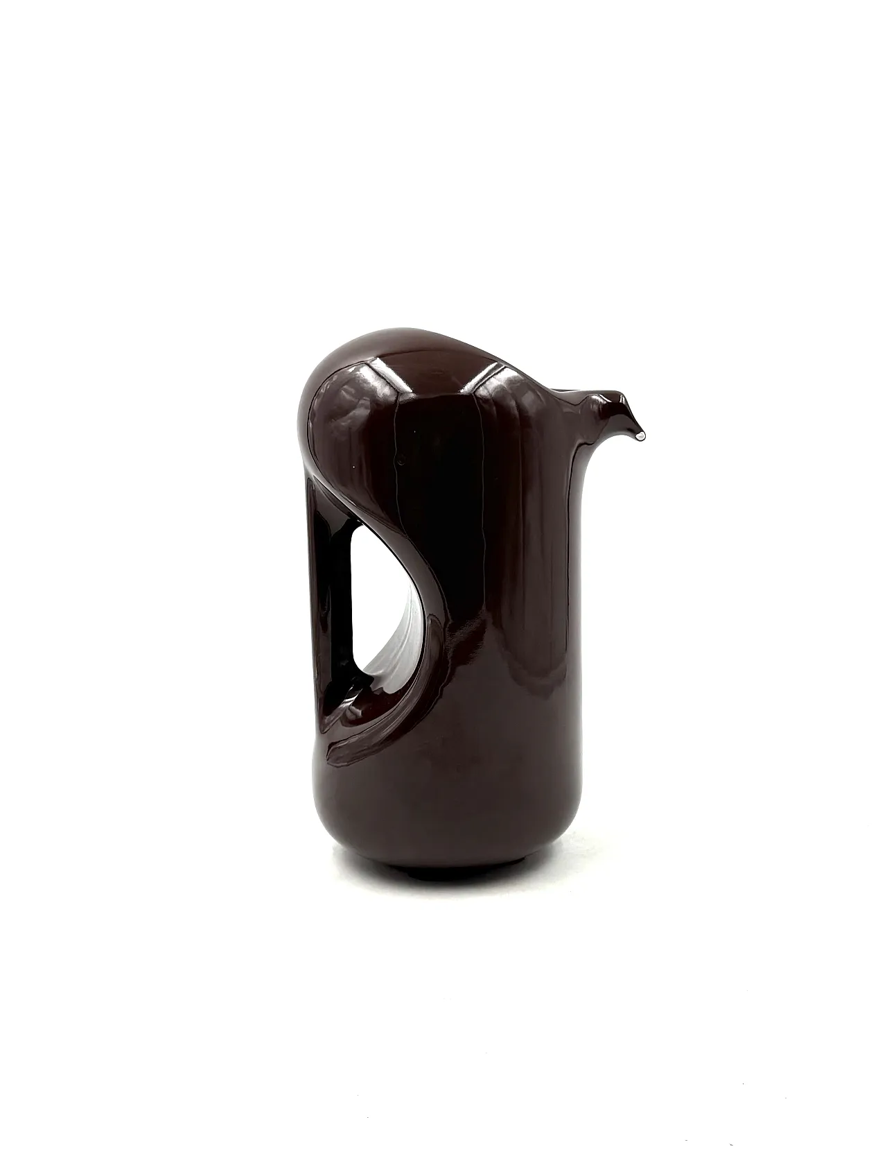 Vase/Brocca in Ceramic Space Age Brown, the Picchio Italy 1970s 11
