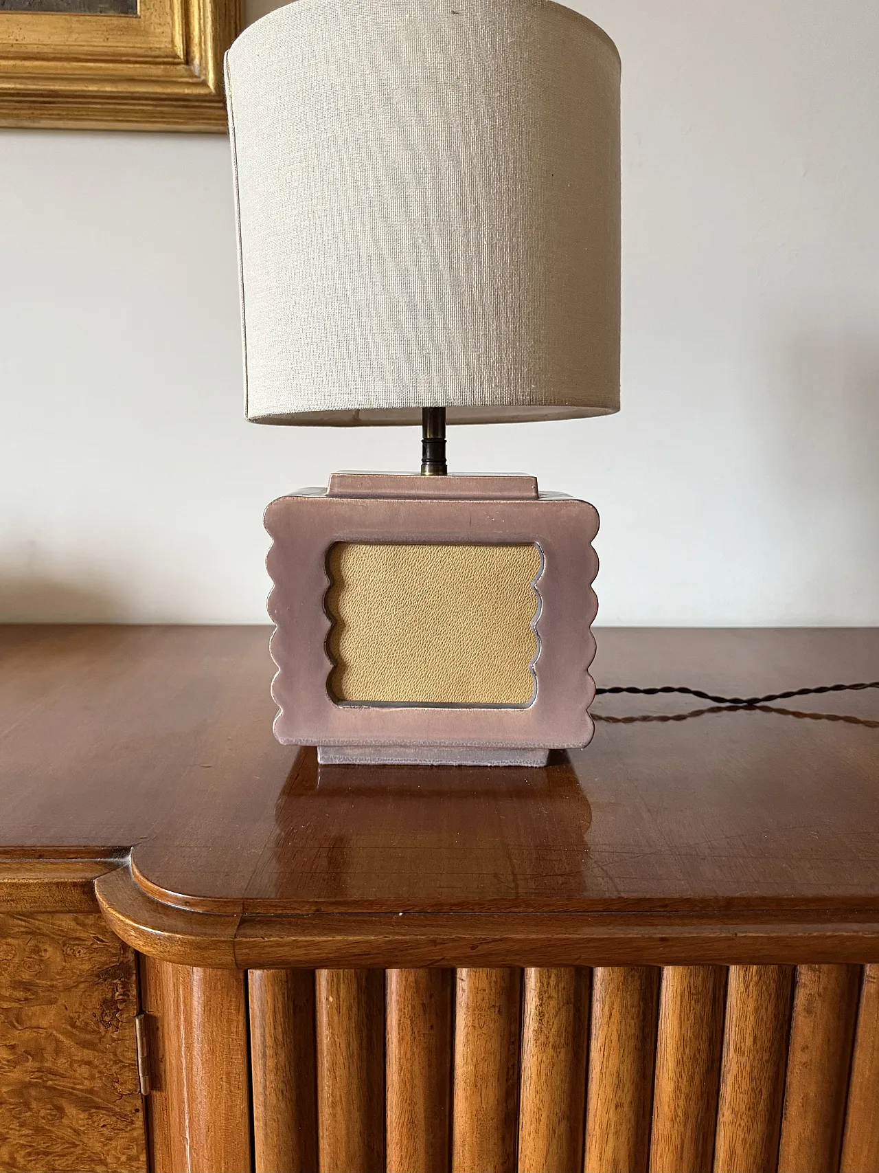 Lampada da tavolo in ceramica Art Déco di Andre Fau Francia, anni '40 3