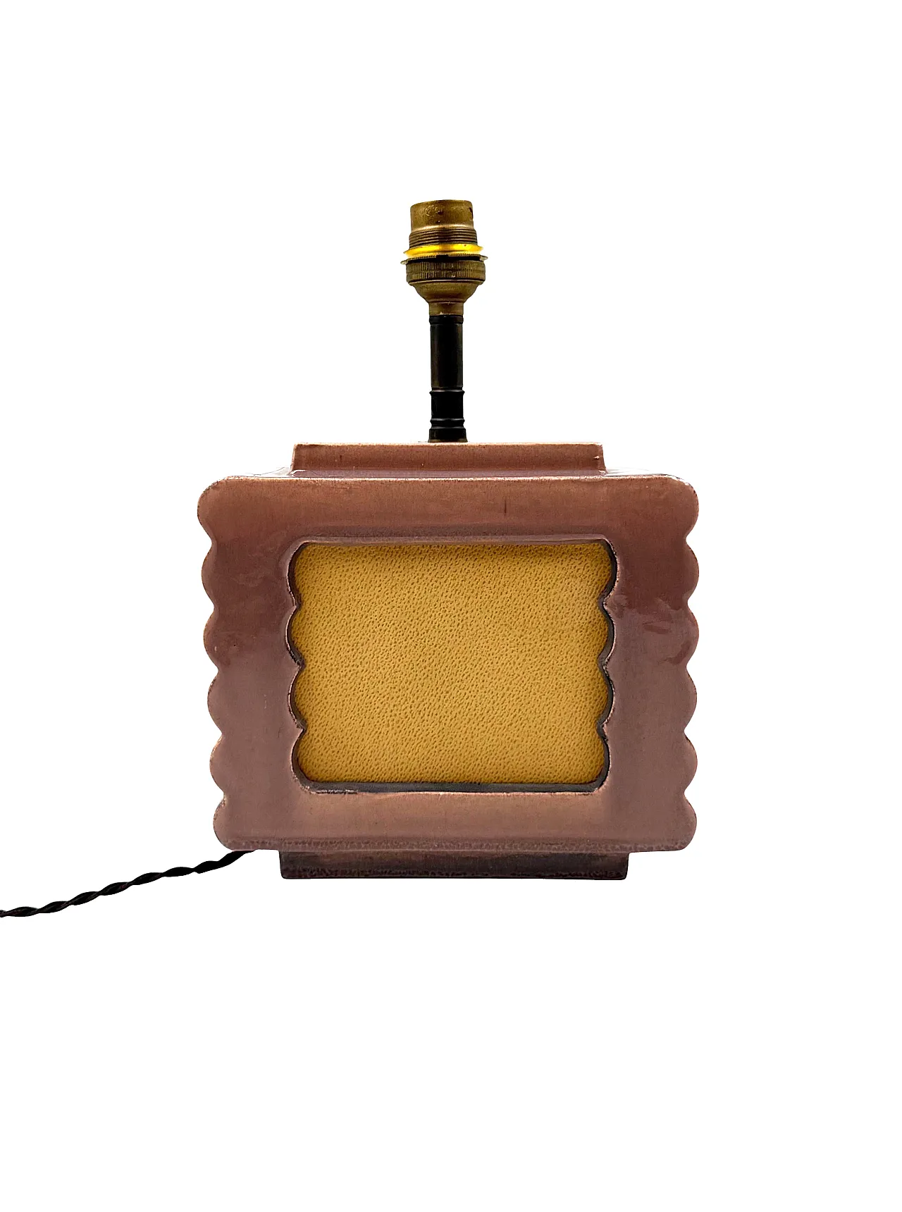 Lampada da tavolo in ceramica Art Déco di Andre Fau Francia, anni '40 5