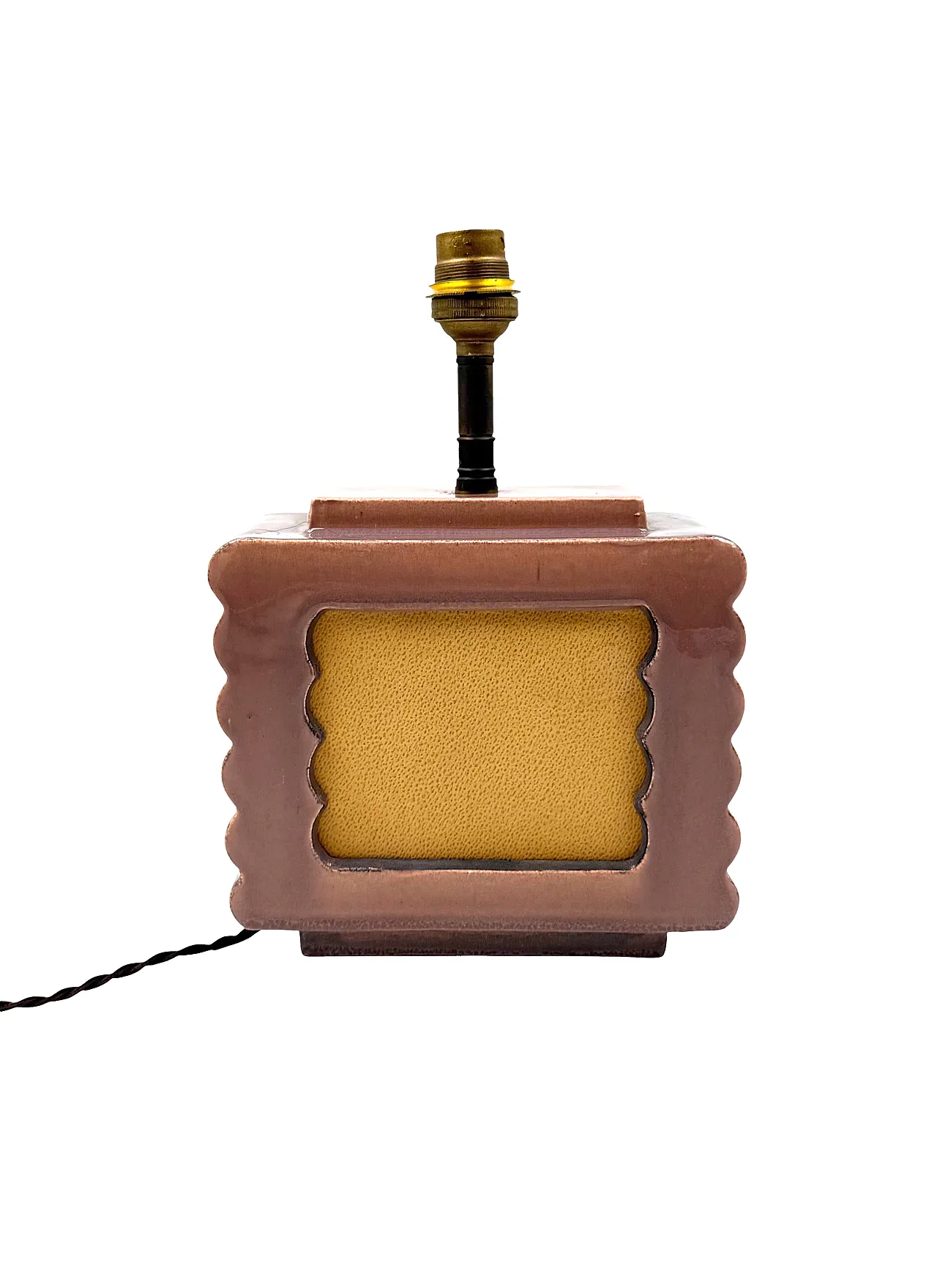 Lampada da tavolo in ceramica Art Déco di Andre Fau Francia, anni '40 6