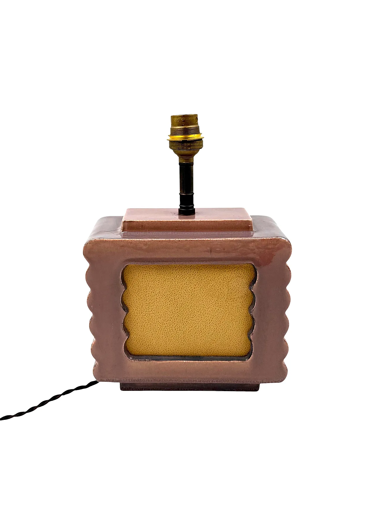 Lampada da tavolo in ceramica Art Déco di Andre Fau Francia, anni '40 7