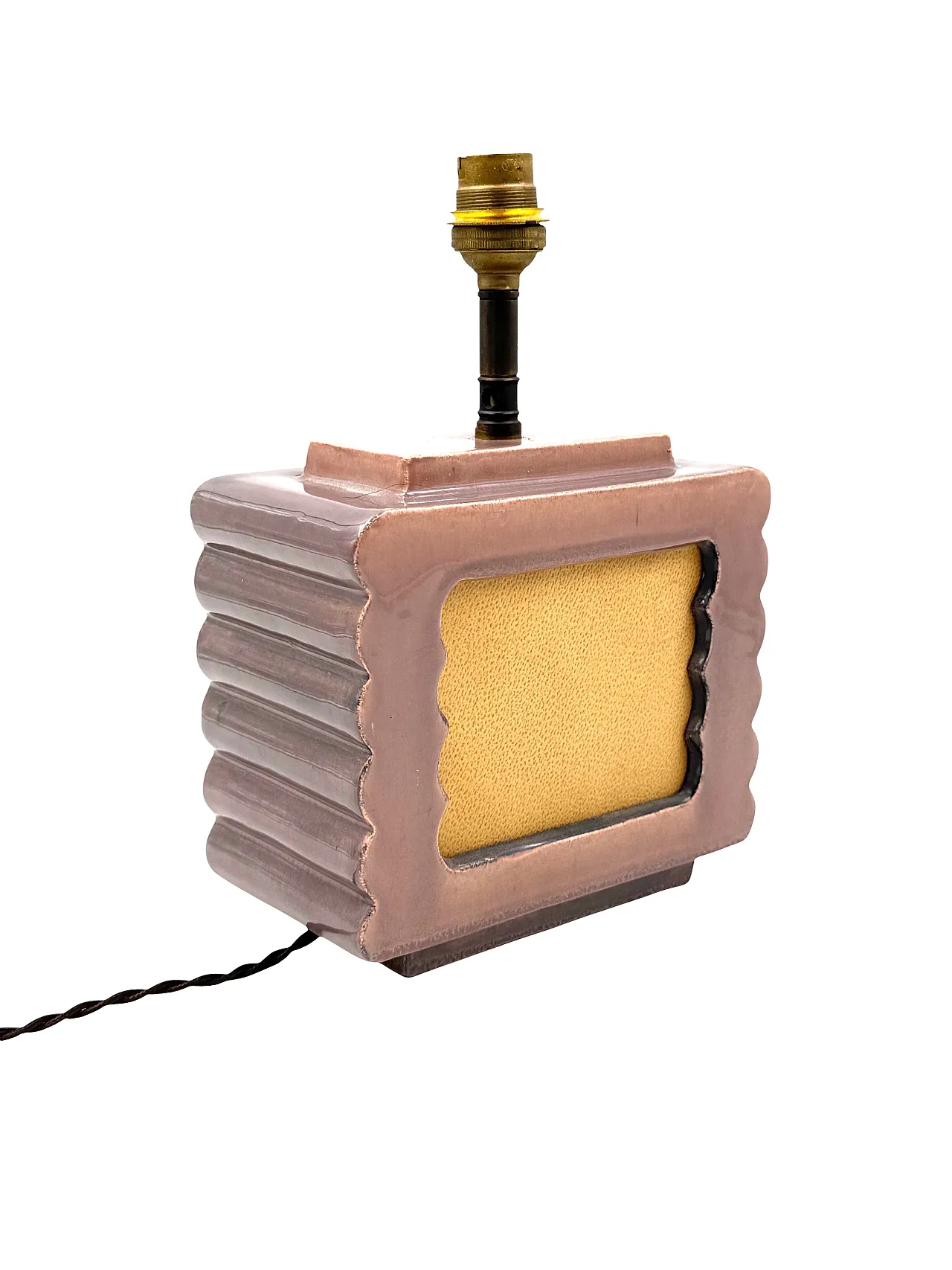 Lampada da tavolo in ceramica Art Déco di Andre Fau Francia, anni '40 9