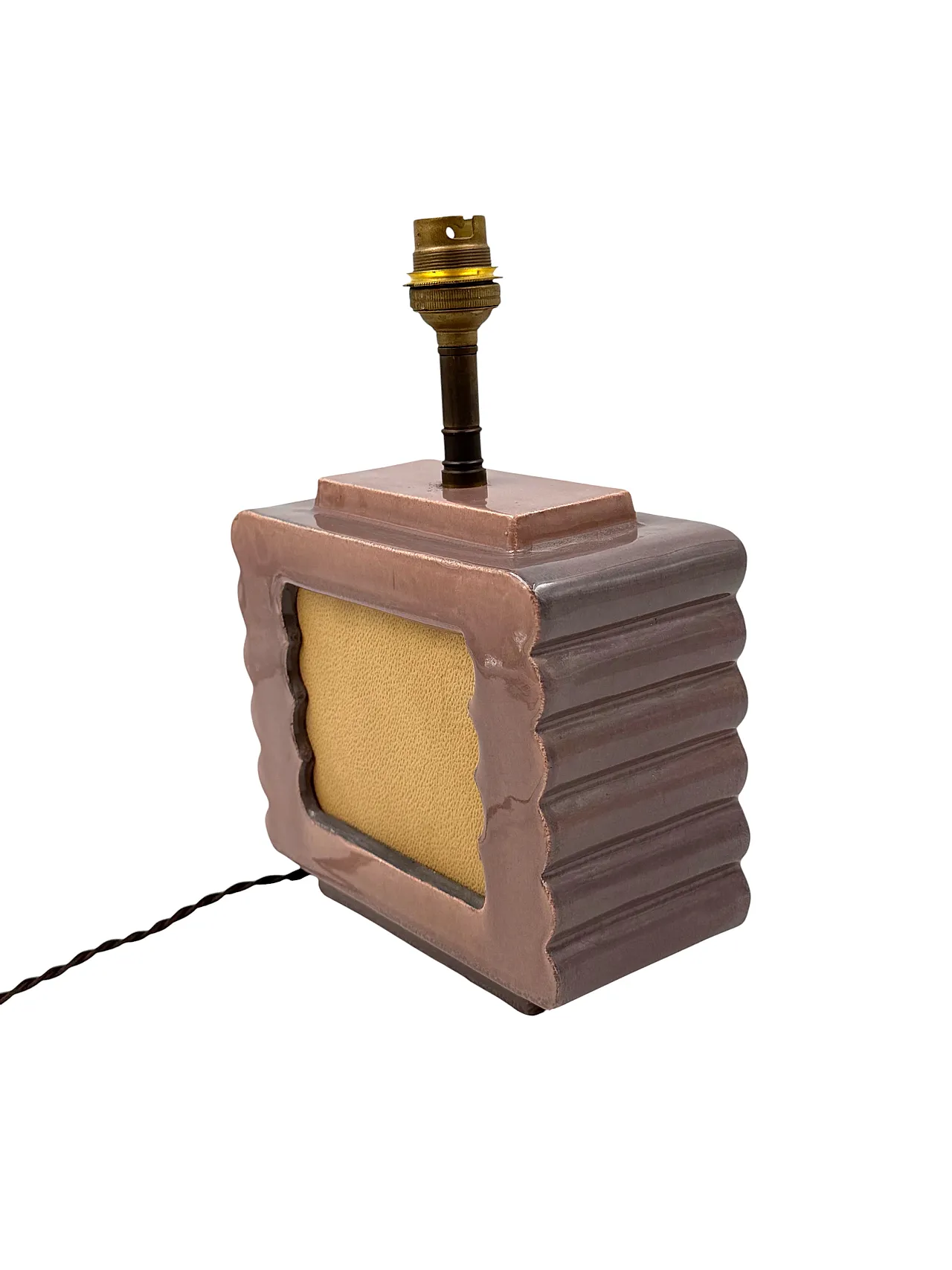 Lampada da tavolo in ceramica Art Déco di Andre Fau Francia, anni '40 11