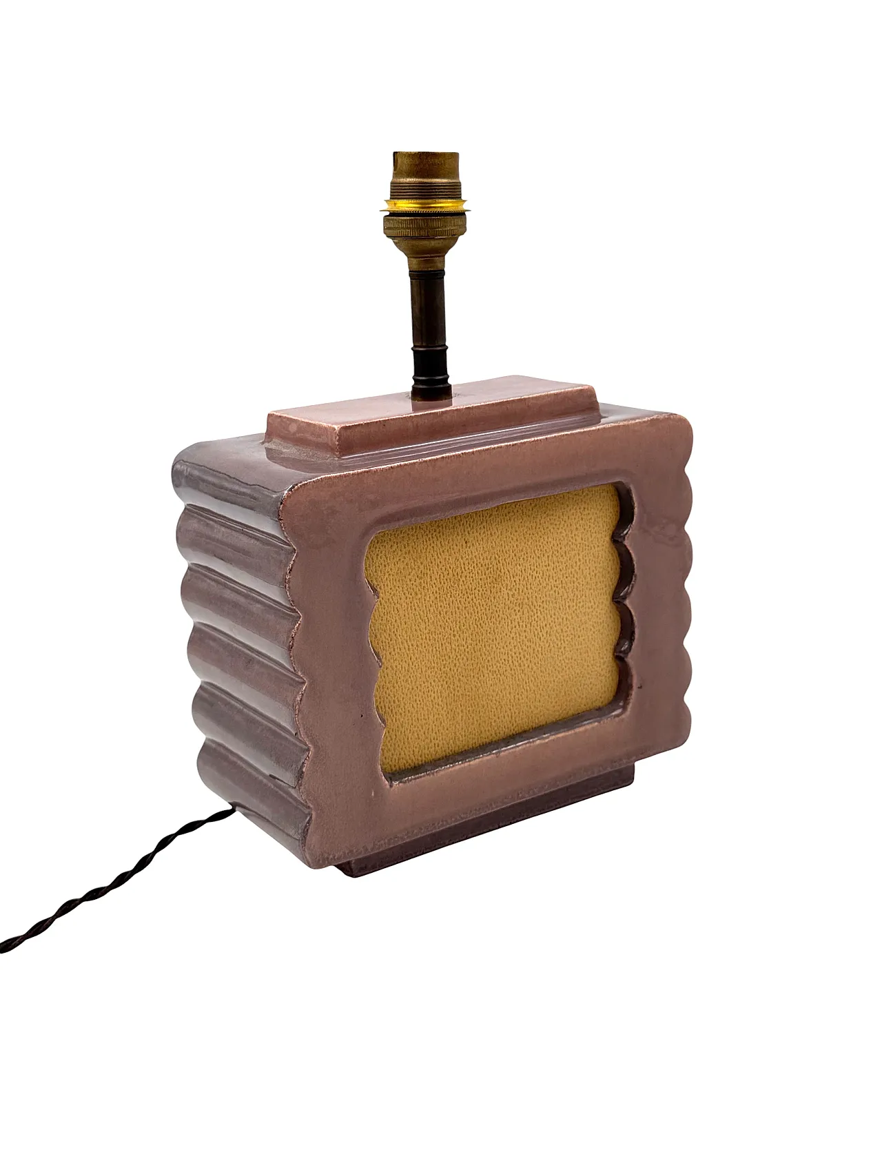 Lampada da tavolo in ceramica Art Déco di Andre Fau Francia, anni '40 12