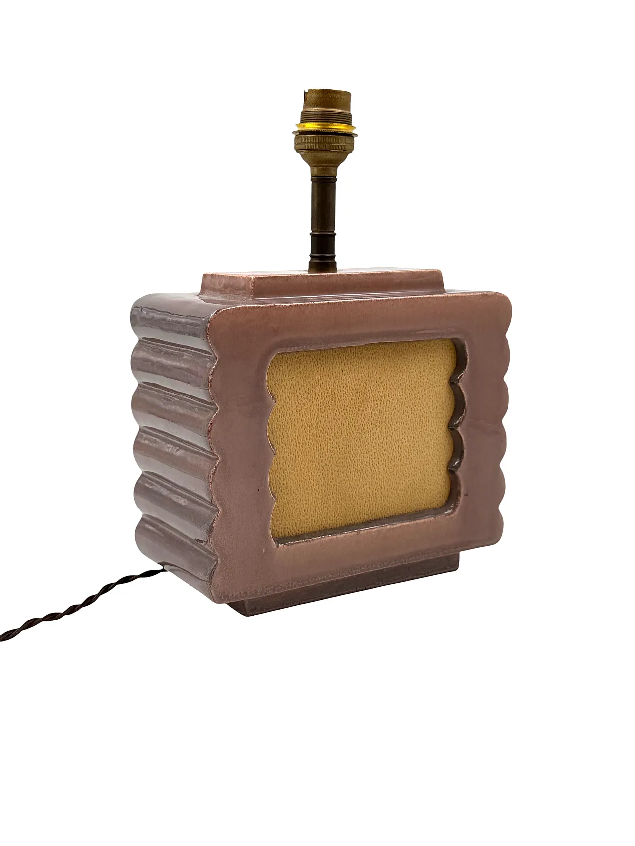 Lampada da tavolo in ceramica Art Déco di Andre Fau Francia, anni '40 13