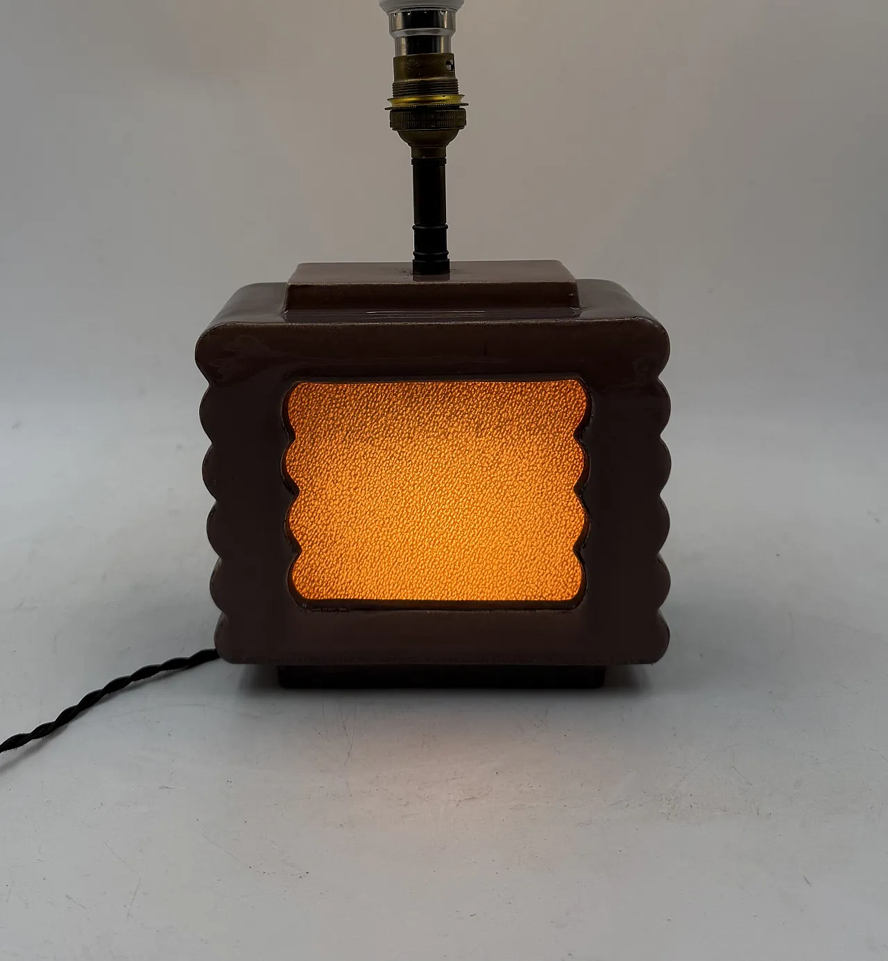 Lampada da tavolo in ceramica Art Déco di Andre Fau Francia, anni '40 17