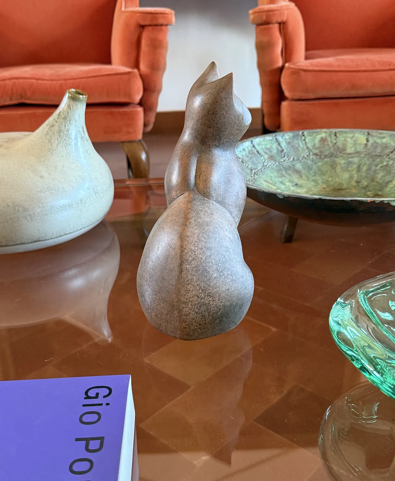 Scultura cubista di Christian Pradier gatto in ceramica, 1980 4