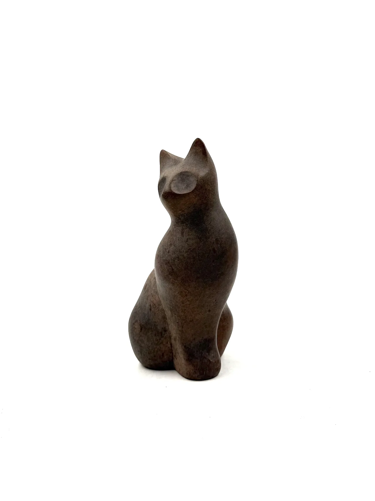 Scultura cubista di Christian Pradier gatto in ceramica, 1980 12