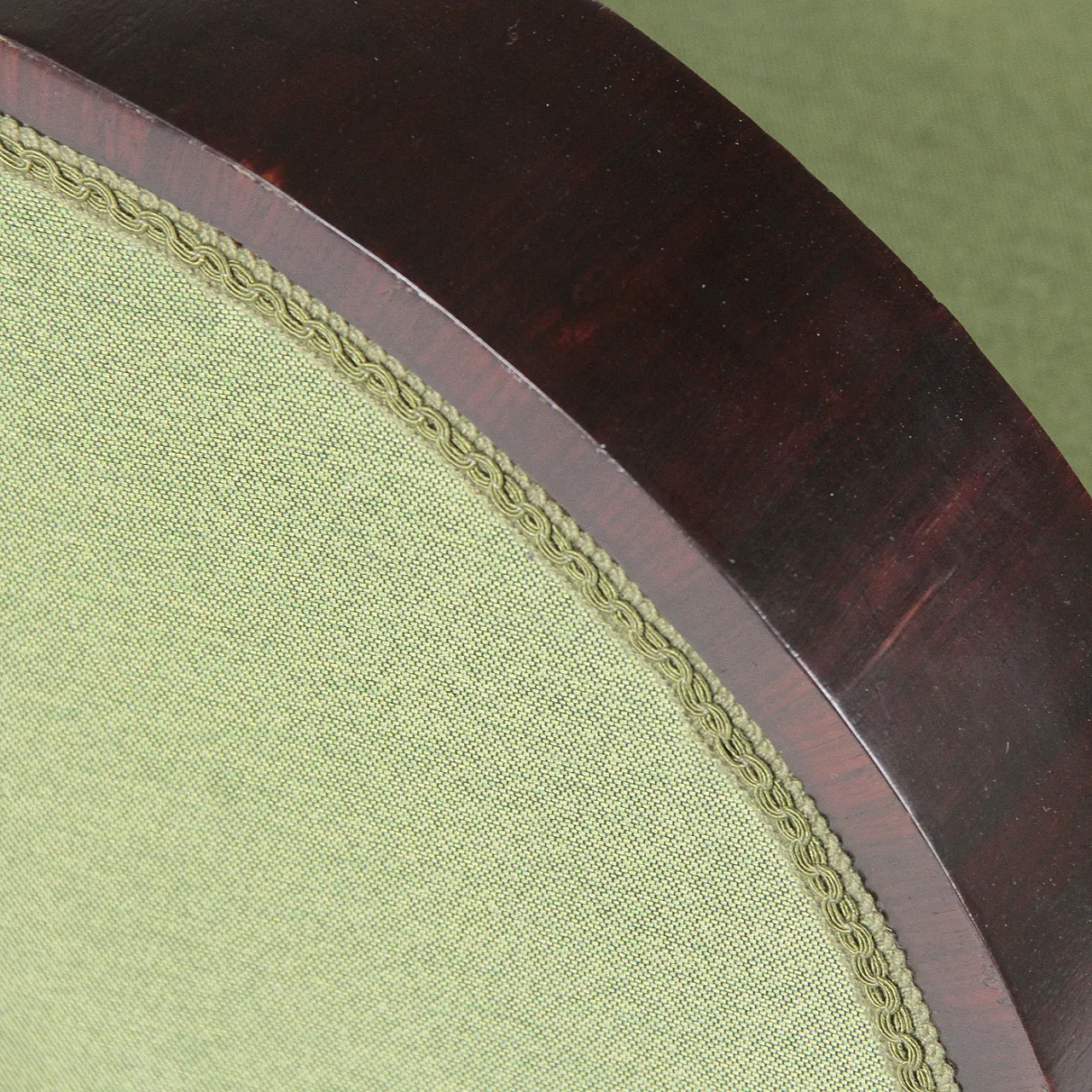 Coppia di poltrone Art Deco in tessuto verde, anni '30 2