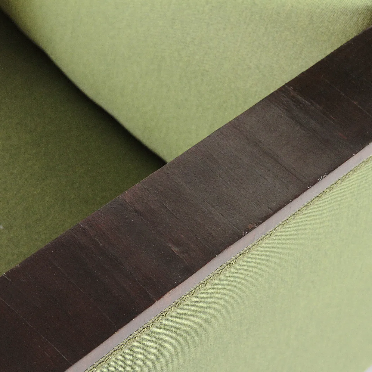 Coppia di poltrone Art Deco in tessuto verde, anni '30 7