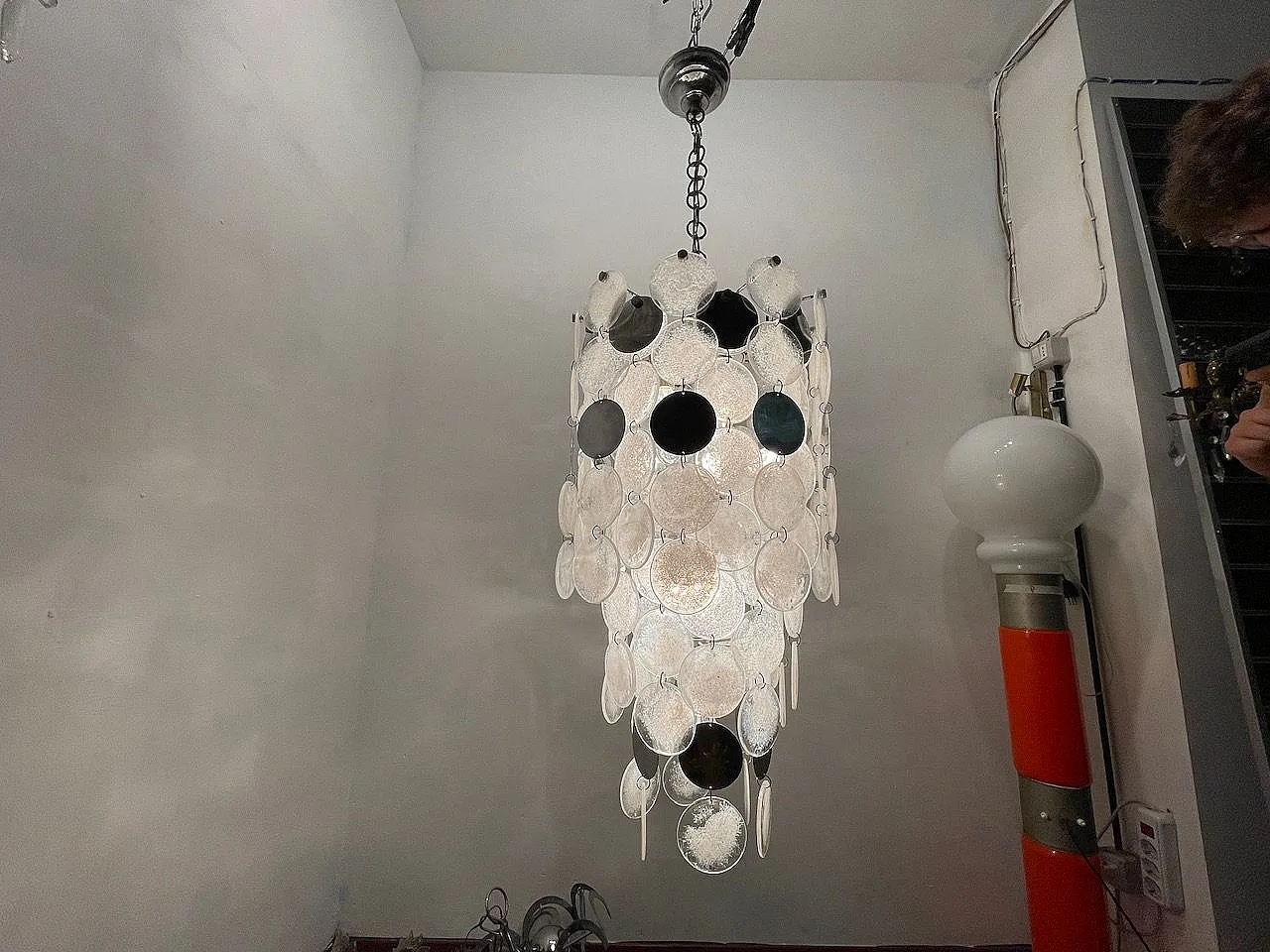 Space Age Murano Glass Chandelier by Nason Mille Luna, Italy, 1960s 2