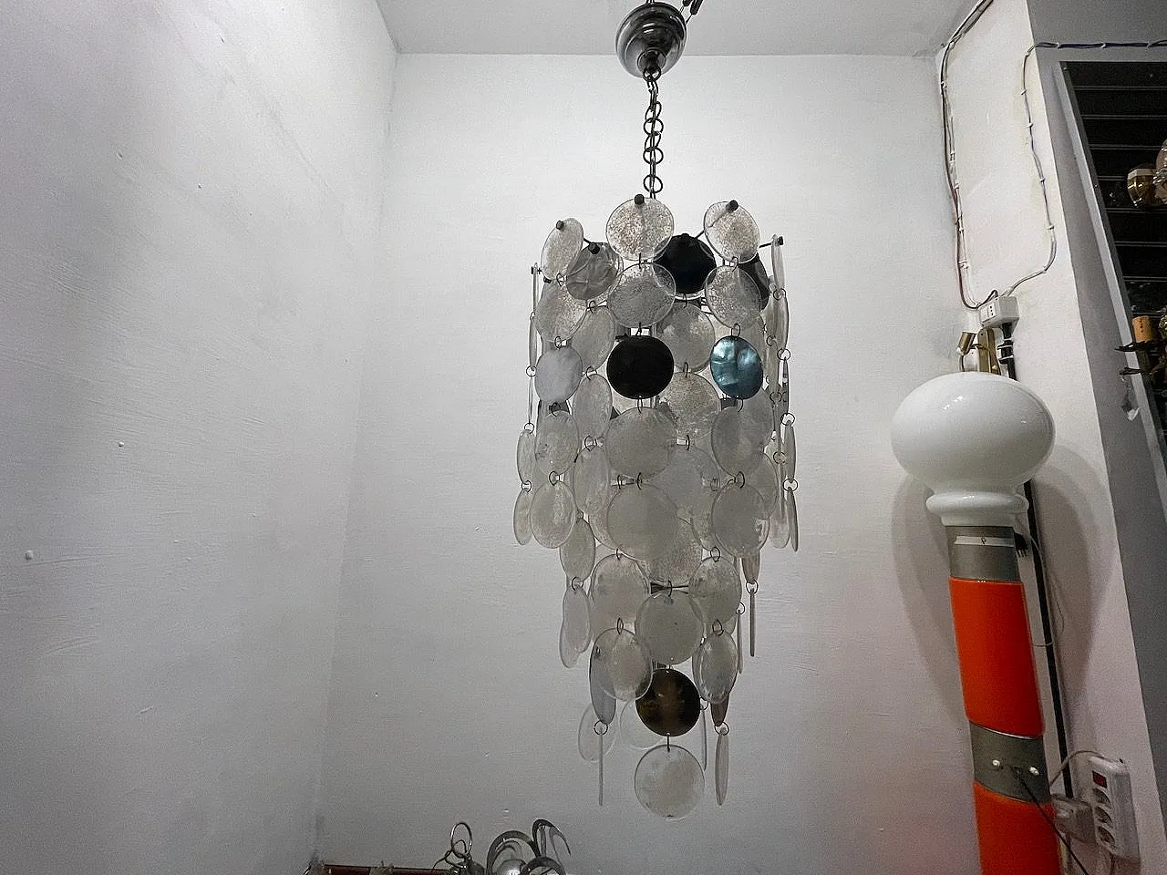 Space Age Murano Glass Chandelier by Nason Mille Luna, Italy, 1960s 4