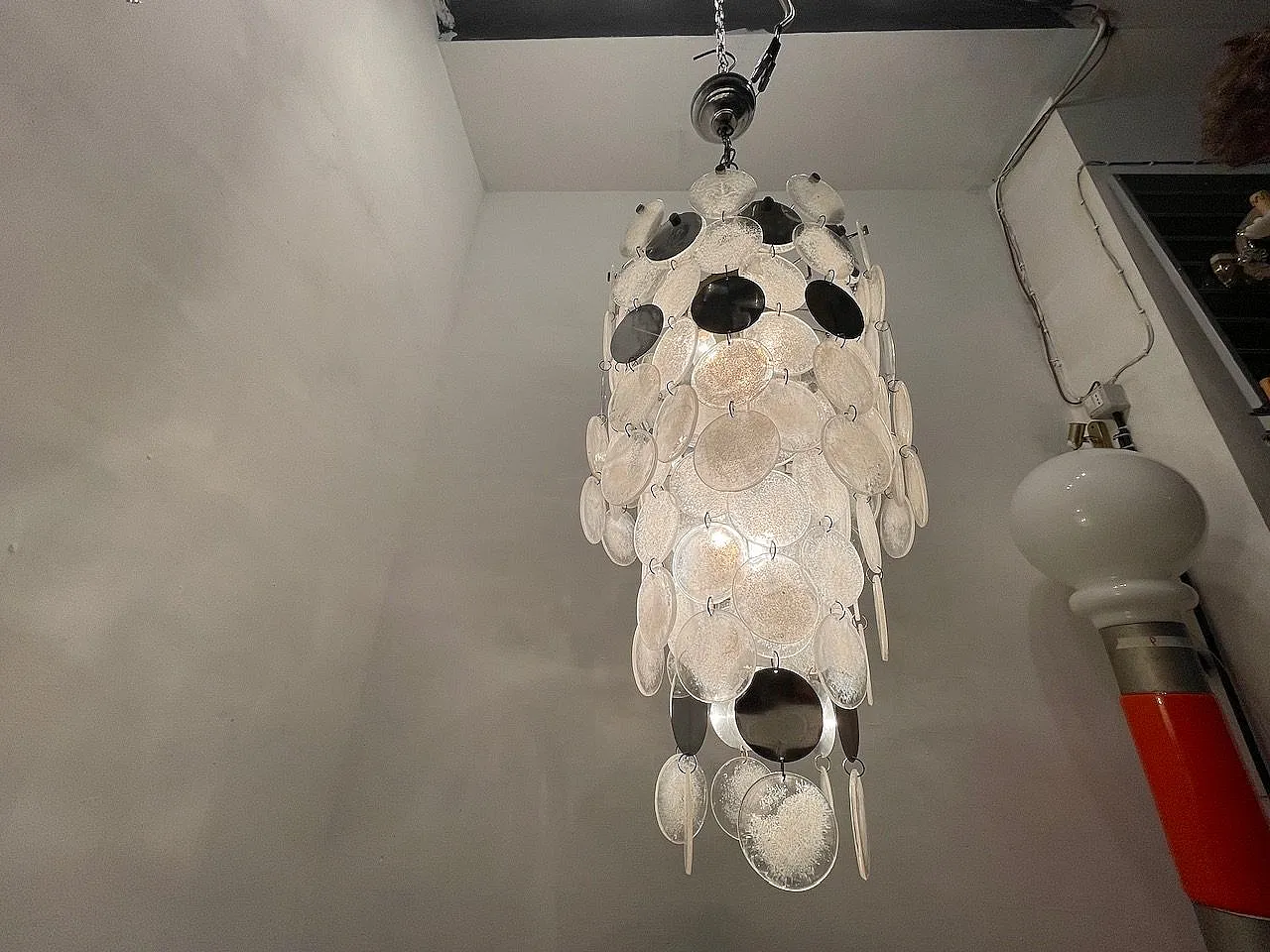 Space Age Murano Glass Chandelier by Nason Mille Luna, Italy, 1960s 9