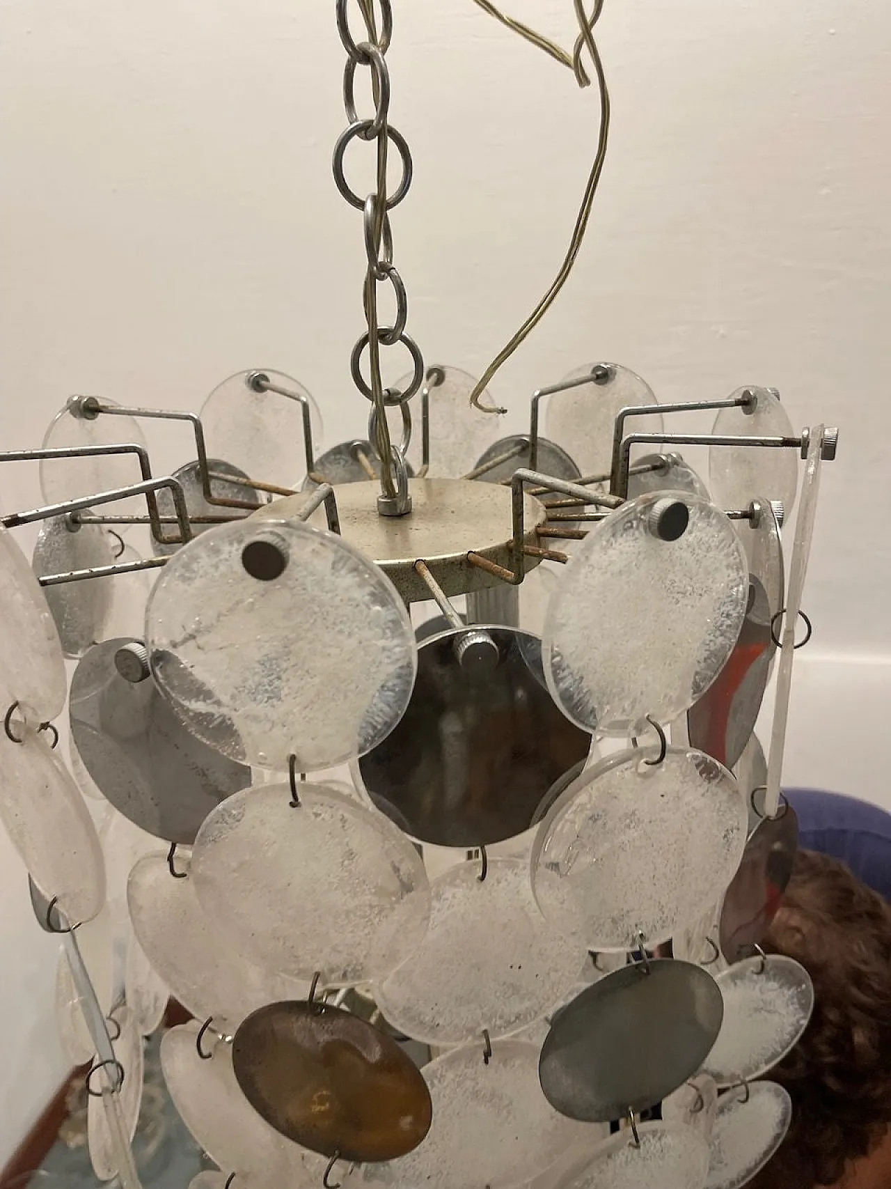 Space Age Murano Glass Chandelier by Nason Mille Luna, Italy, 1960s 11