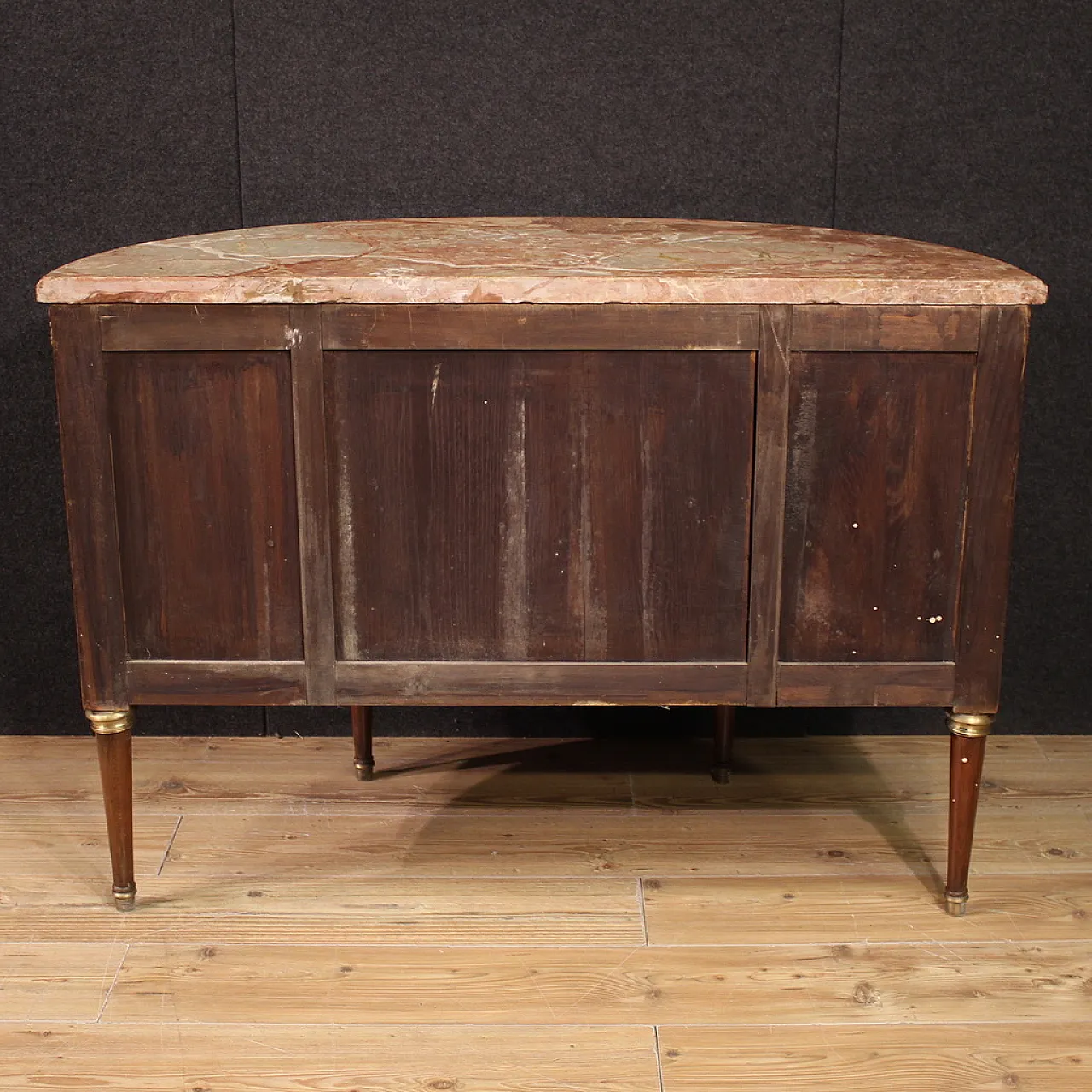 Comò italiano a mezzaluna in stile Luigi XVI, '900 6